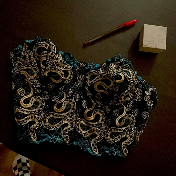 Snake psychedelic Glitter & gold Halloween costume top - Picture 1 of 1
